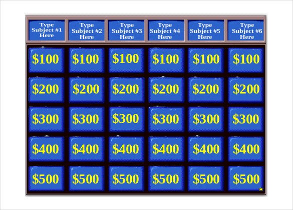 Jeopardy Game Template 10 Free PPT PPTX Documents
