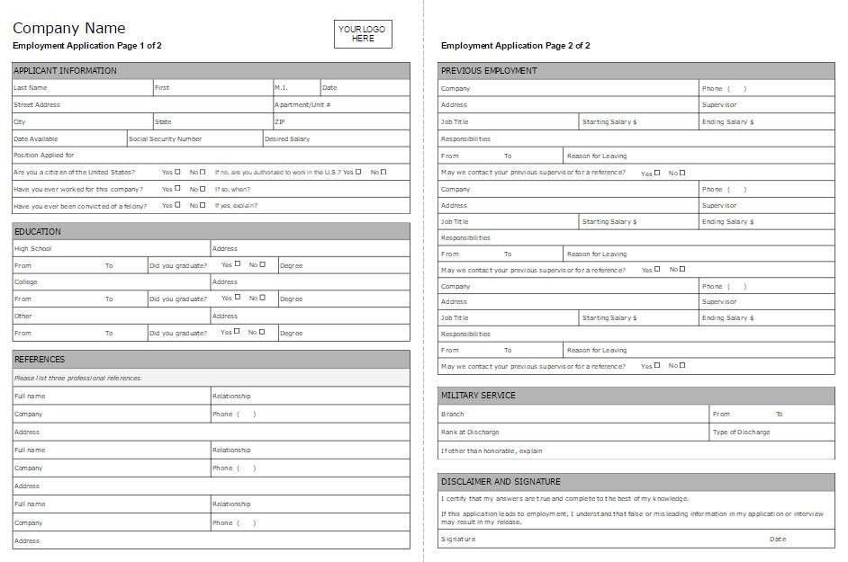 Employment Application Form Software Try it Free