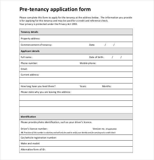 Application Form Templates – 10 Free Word PDF Documents