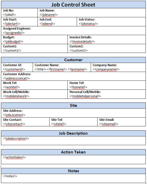 4 Free Job Sheet Templates Word Excel PDF Formats