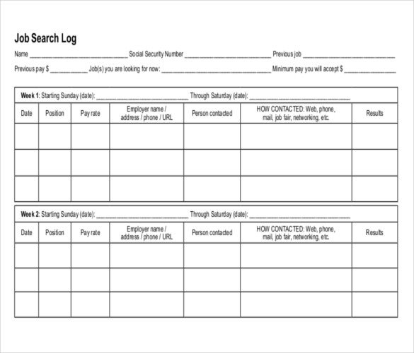 Log Templates – 15 Free Word Excel PDF Documents