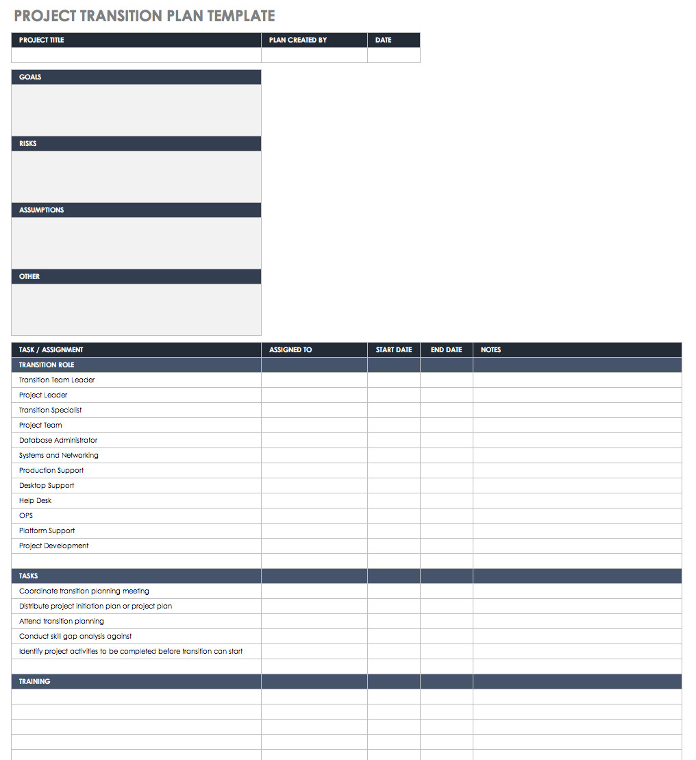 Free Business Transition Plan Templates