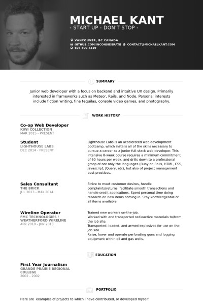 Junior Web Developer Resume