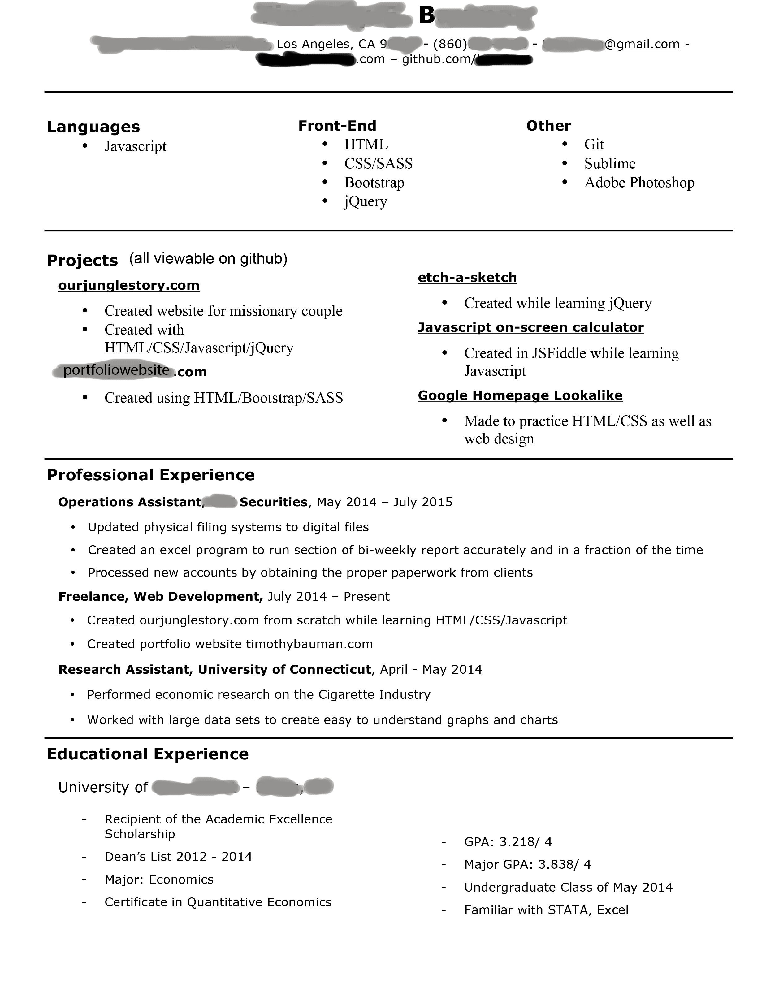 Starting to look for jobs as a jr front end web developer