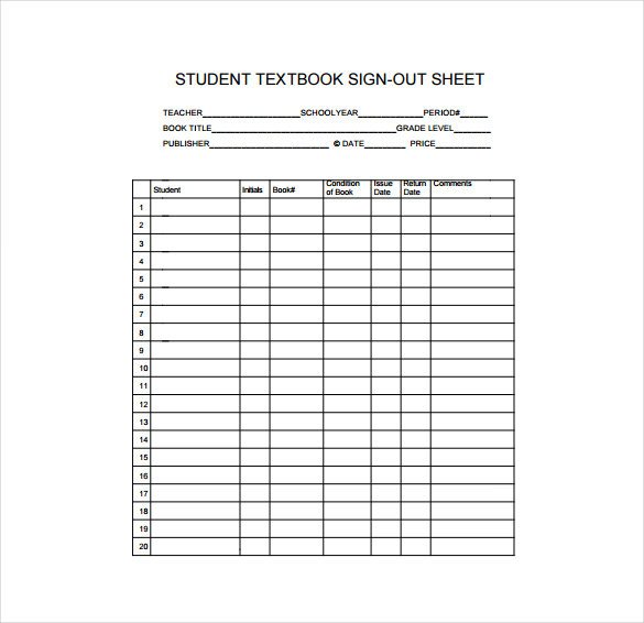 Sign Out Sheet Template 14 Free Word PDF Documents