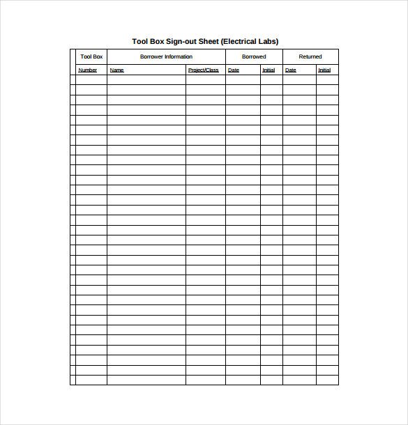 Sign Out Sheet Template 14 Free Word PDF Documents