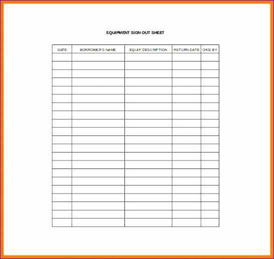 Sign Out Sheet Template Excel Jdfuk Awesome Sheet Template