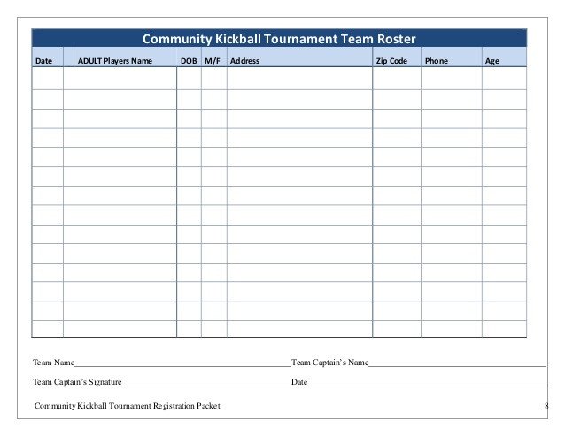 Dayton Kickball Tournament 2015 Registration Packet