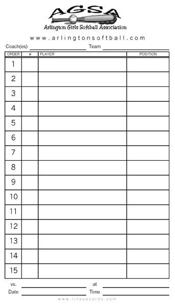 Free Baseball Lineup Sheets Printable