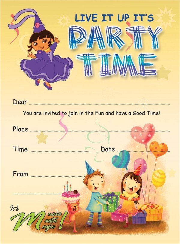 19 Kids Party Invitation Designs & Templates PSD AI