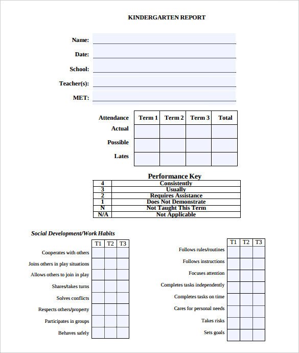 Report Card Template – 21 Free Excel PDF Documents