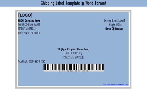 Get Shipping Label Template In Word Format