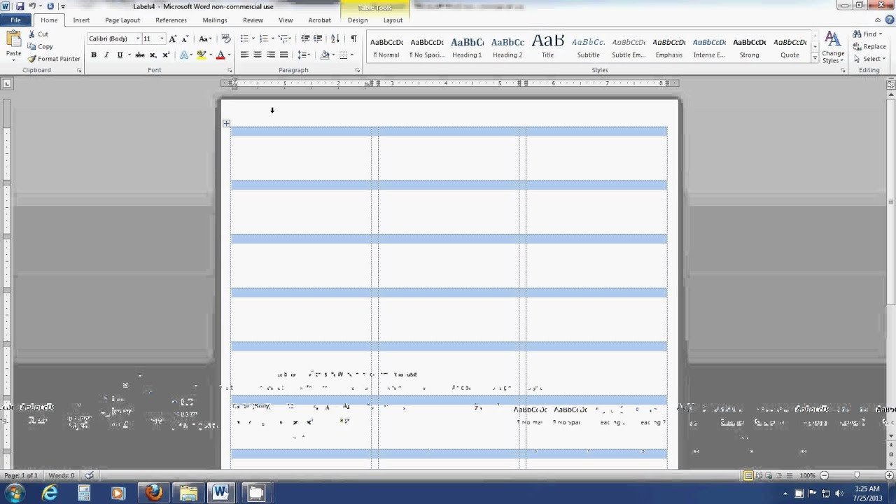 How to insert an image into a label template sheet in Word
