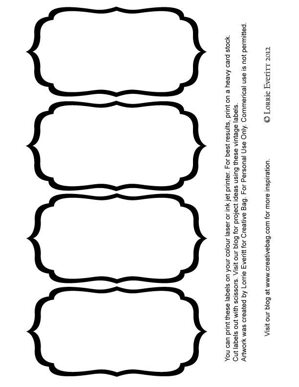 Black and White Blank Label Templates Labels