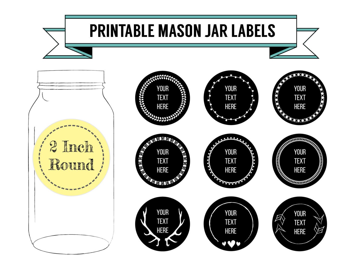 Printable DIY Chalkboard Mason Jar Labels Canning Labels 9