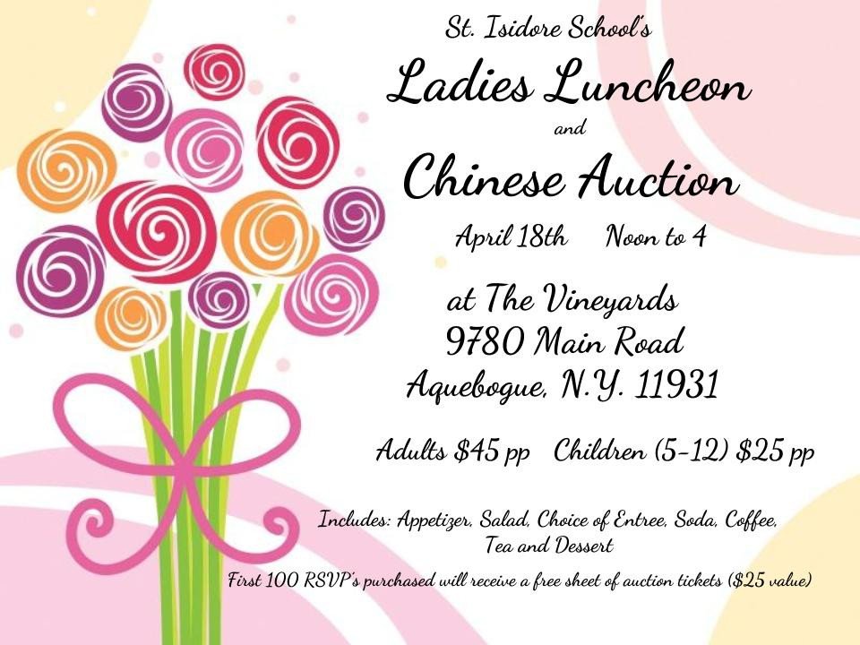 St Isidore School La s Luncheon & Chinese Auction