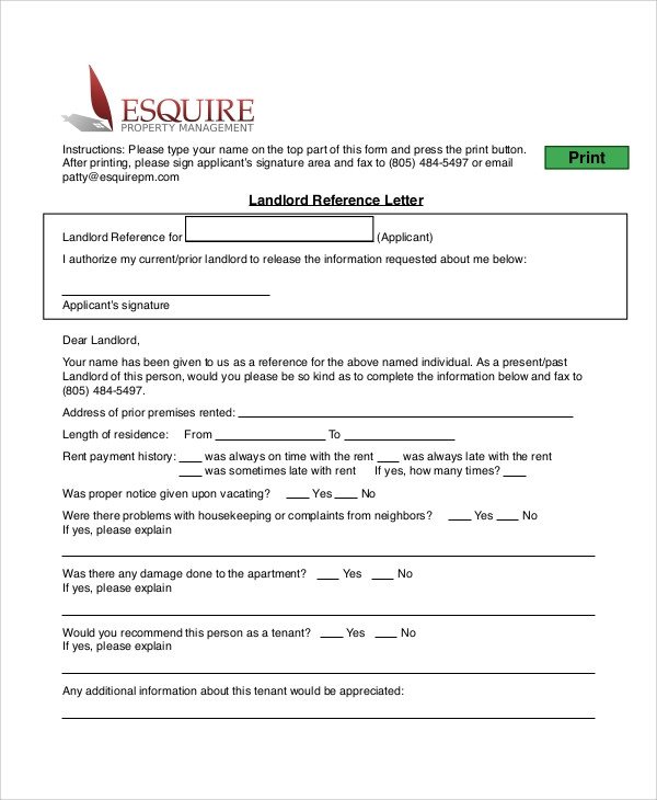 6 Sample Landlord Re mendation Letter Free Sample