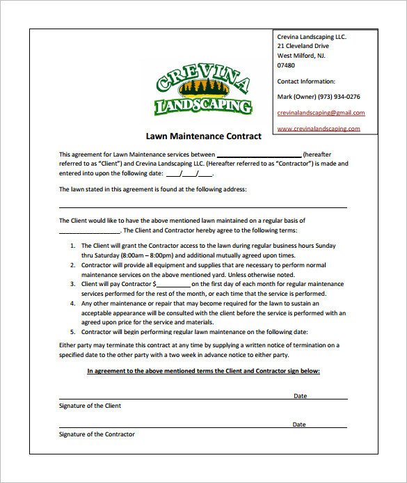 Bid Proposal Template For Lawn Care Templates Resume