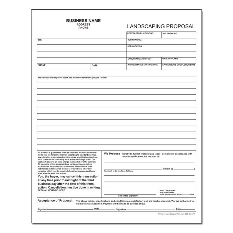 Landscaping Invoice Work Order