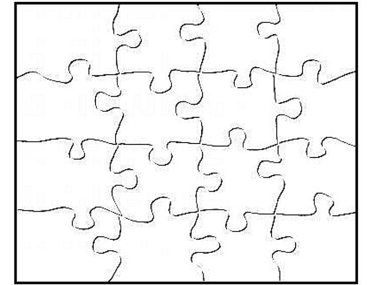 Inovart 16 Piece Blank Puzzle 4" x 5 1 2" White 12
