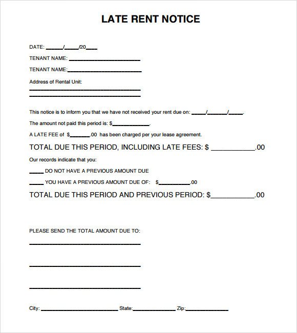 Late Rent Notice Template 8 Download Free Documents in PDF