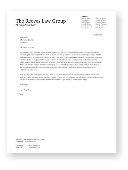 Law Firm Letterhead Design