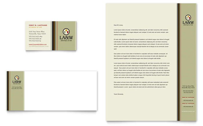 Lawyer & Law Firm Business Card & Letterhead Template Design