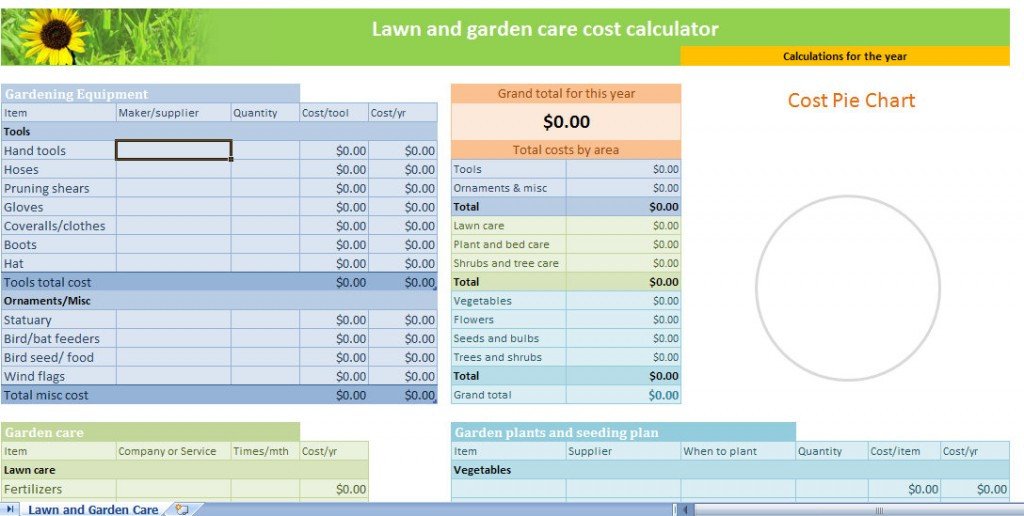 Lawn and Garden Calculator Template
