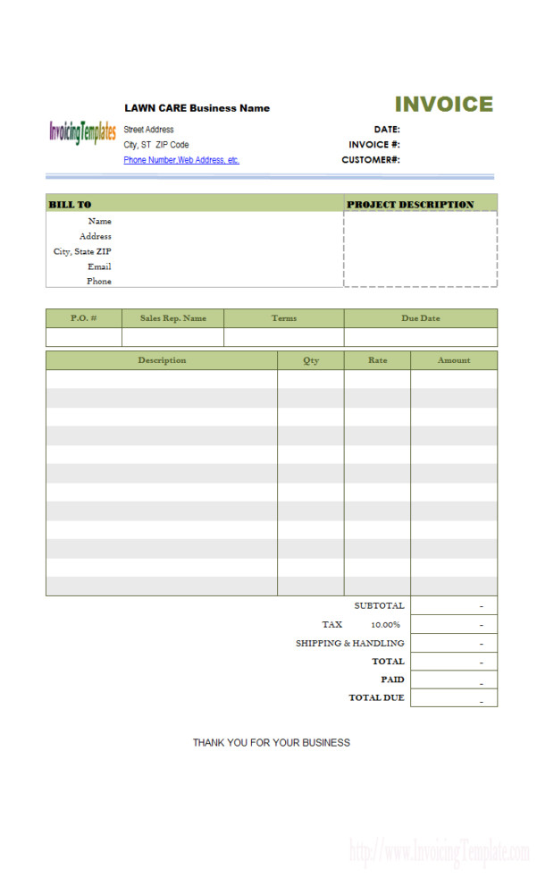 Spreadsheet For Lawn Mowing Business Download Google