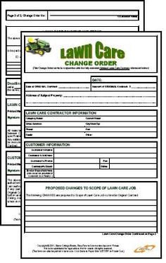 Lawn Care Contract bo Estimate & Contract Form $9