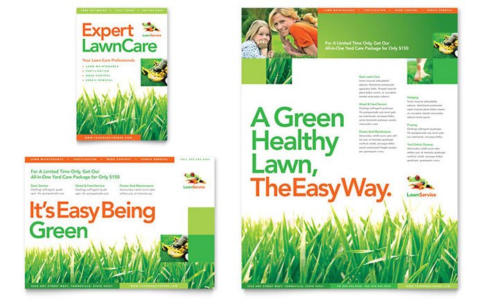 Lawn Maintenance Flyer & Ad Template Design