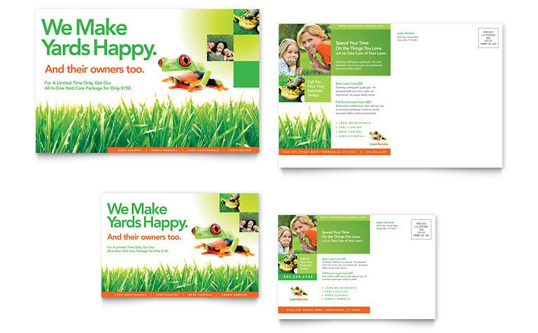 Lawn Maintenance Postcard Template Word & Publisher