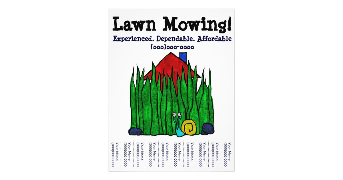 Lawn Mowing Lawn Care Yard Word Custom Flyer