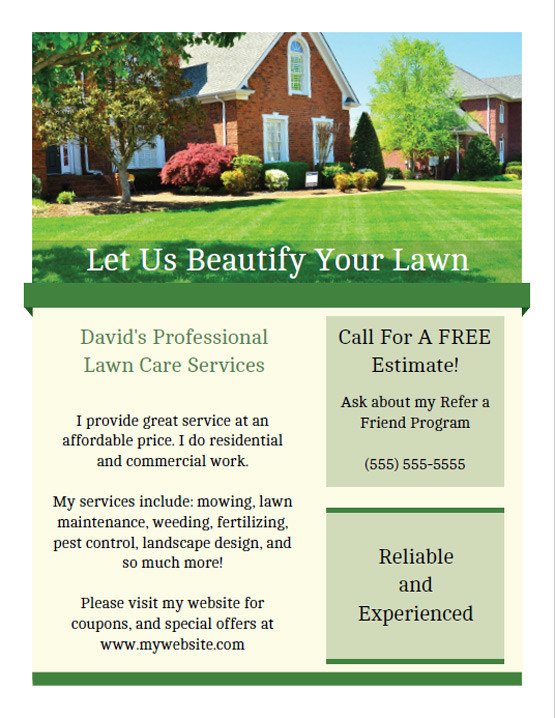 Printable Lawn Care Business Flyer Templates