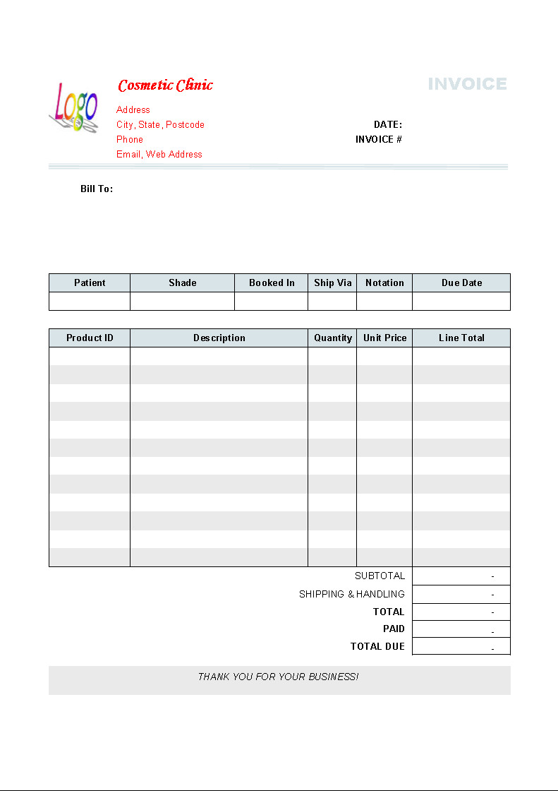 Free Printable Service Invoice Template Free Lawn Service