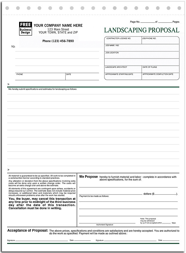 Landscaping Proposal Forms
