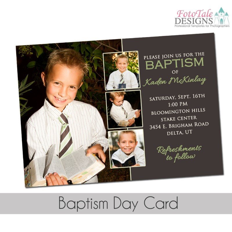 Baptism Day Invitation Custom photoshop template