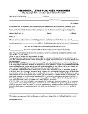 Free Rent To Own Form For Sc Fill line Printable