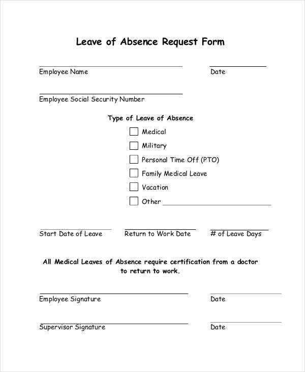 16 Leave Request Form Sample Free Sample Example