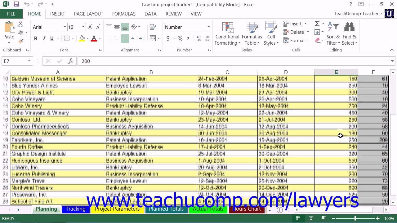 Microsoft Excel 2013 Training for Lawyers Using the Law