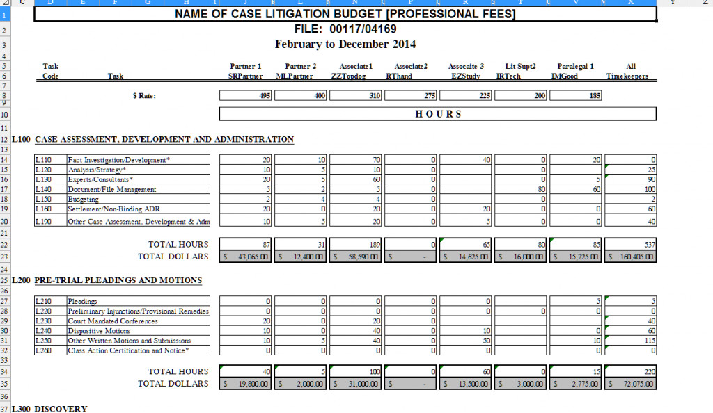 The Lawyer s Tool Box Litigation Task Based Bud Excel