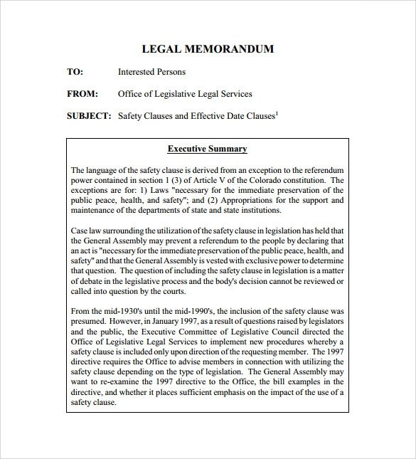Sample Legal Memo Template 11 Documents in PDF Google