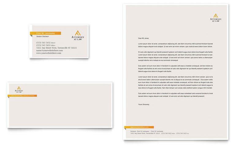 Legal Advocacy Business Card & Letterhead Template Word