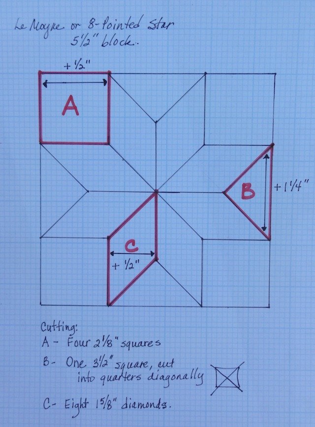 Drafting Part 2 Making an 8 Pointed or Lemoyne Star in