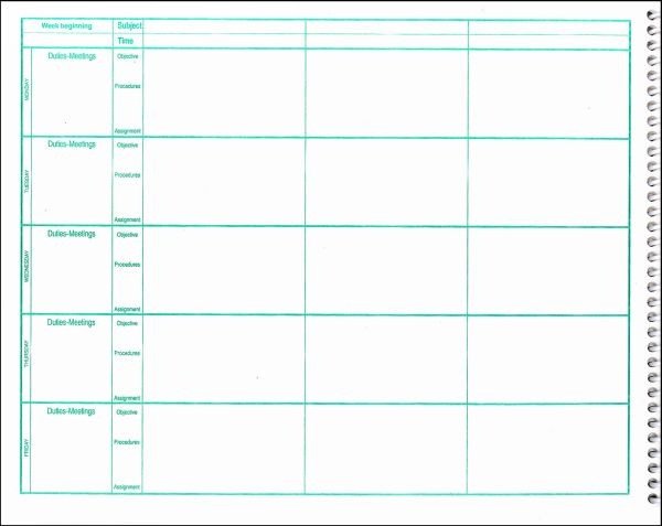 Free Lesson Plan Book Template