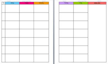 Lesson Plan Template for Binders Free by Happy Business