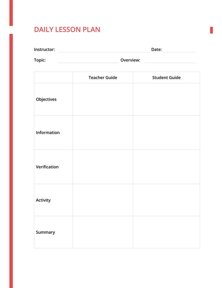 14 Free Daily Lesson Plan Templates for Teachers