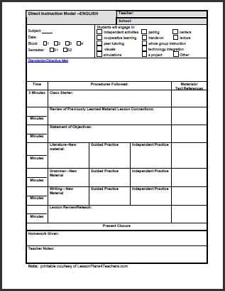 High School Lesson Plan Template 1 i like the detail but