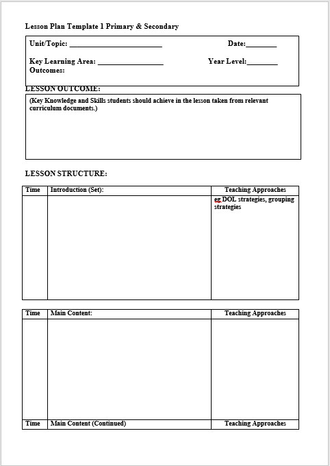 39 Free Lesson Plan Templates MS Word and PDFs