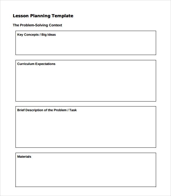 Preschool Lesson Plan Template 10 Download Free